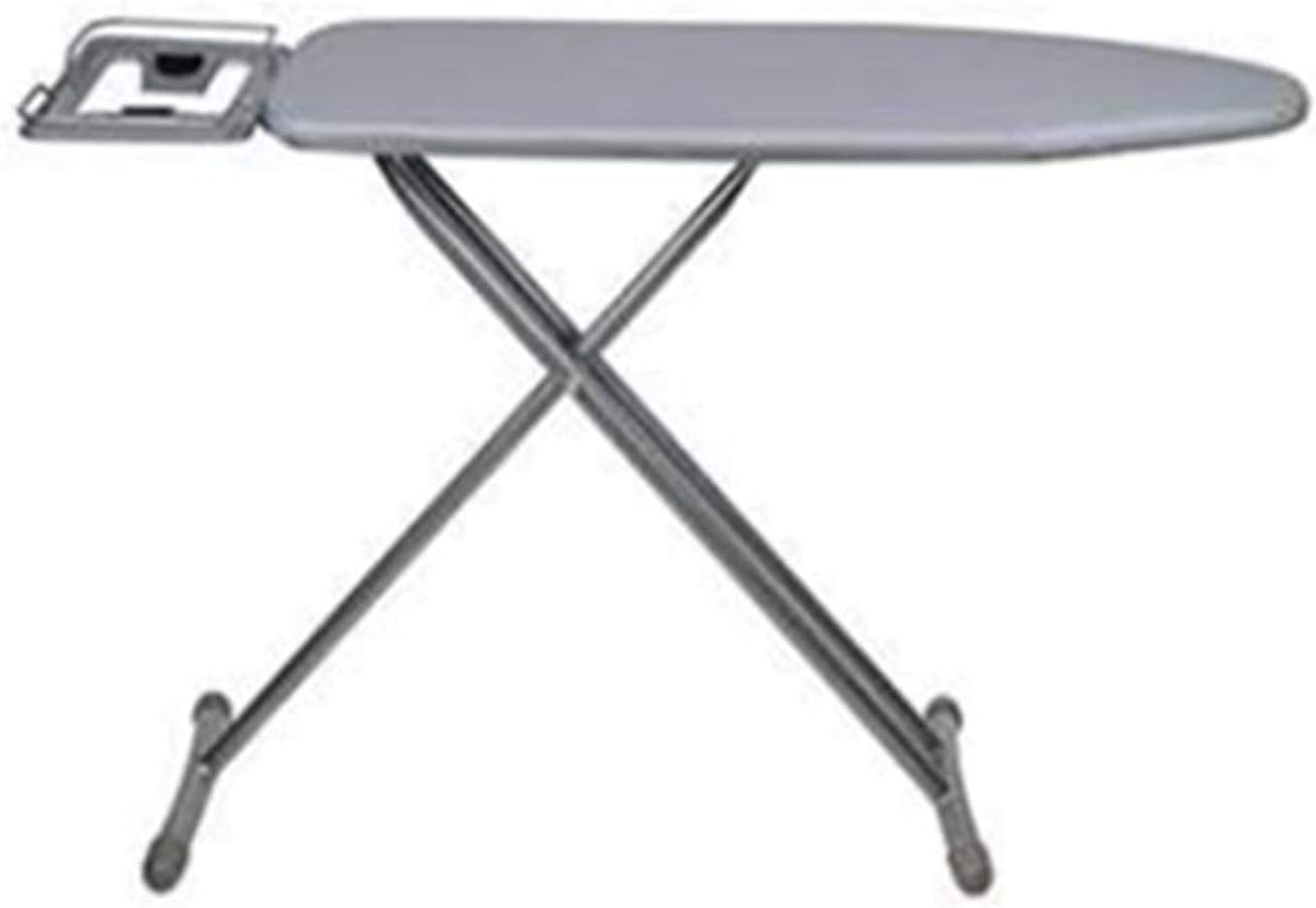 Decouvrez une table de repassage au format peu encombrant en coloris gris
