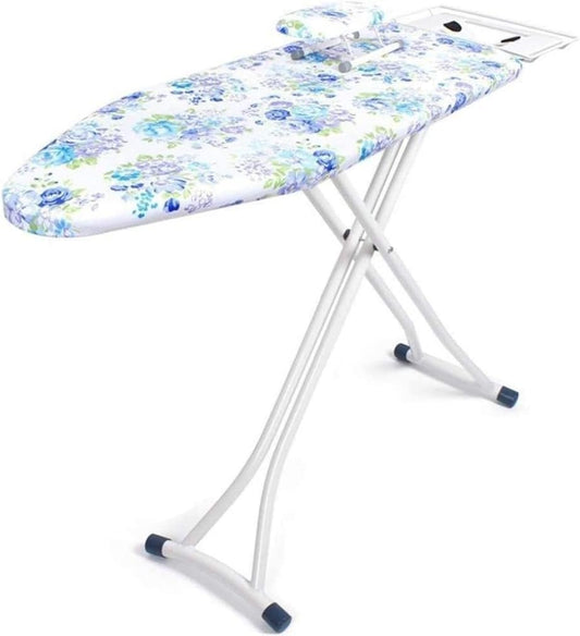 Une table de repassage propose un support pour le fer avec une partie textile en coton