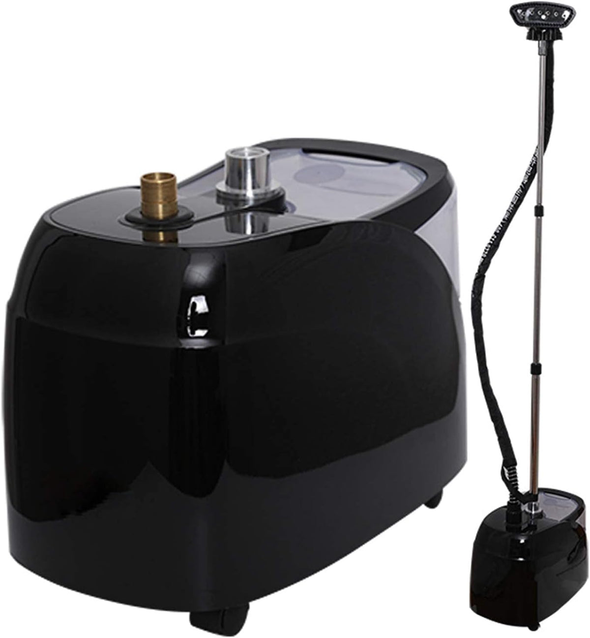 Ce defroisseur portatif integre une finition en acier inoxydable