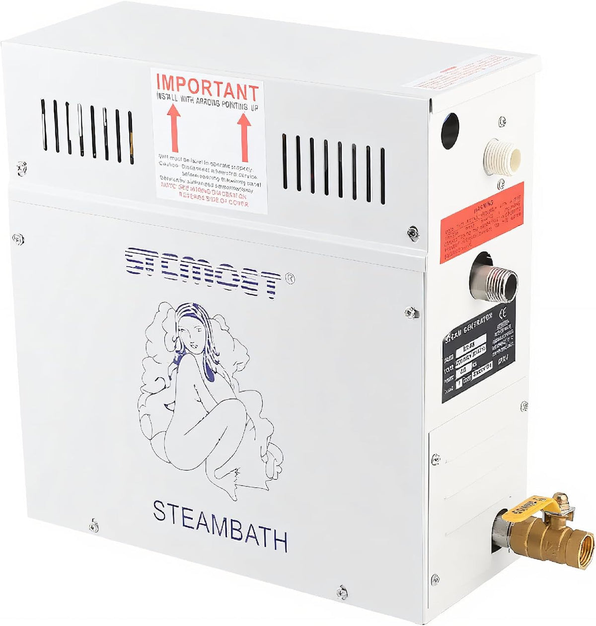 Decouvrez un generateur de vapeur pour bain a temperature ajustable en coloris blanc et gris